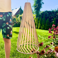 Long wooden lamp