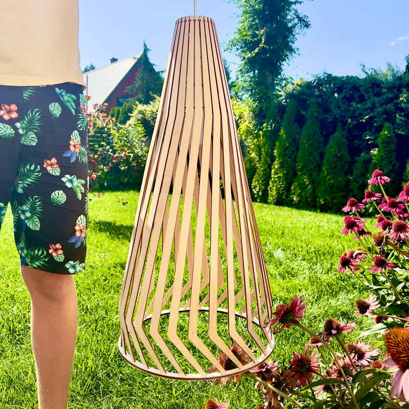 Long wooden lamp