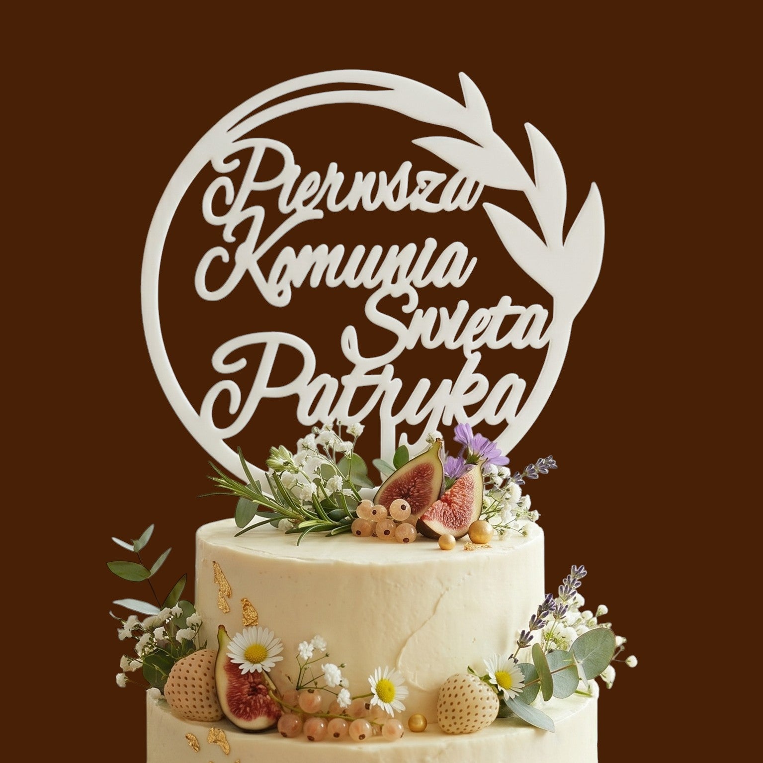 Personalizowany Topper na Tort Komunijny z Imieniem