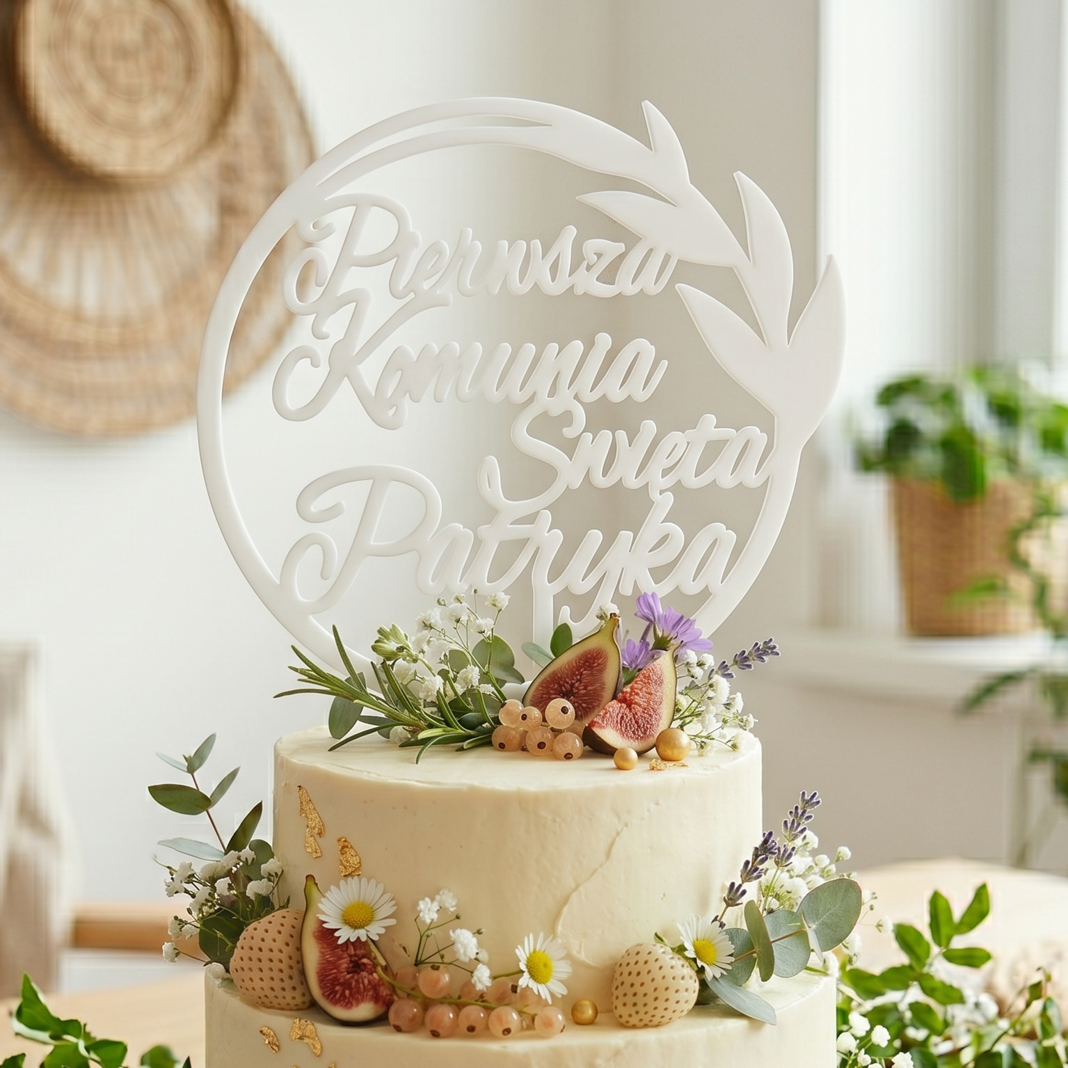 Personalizowany Topper na Tort Komunijny z Imieniem