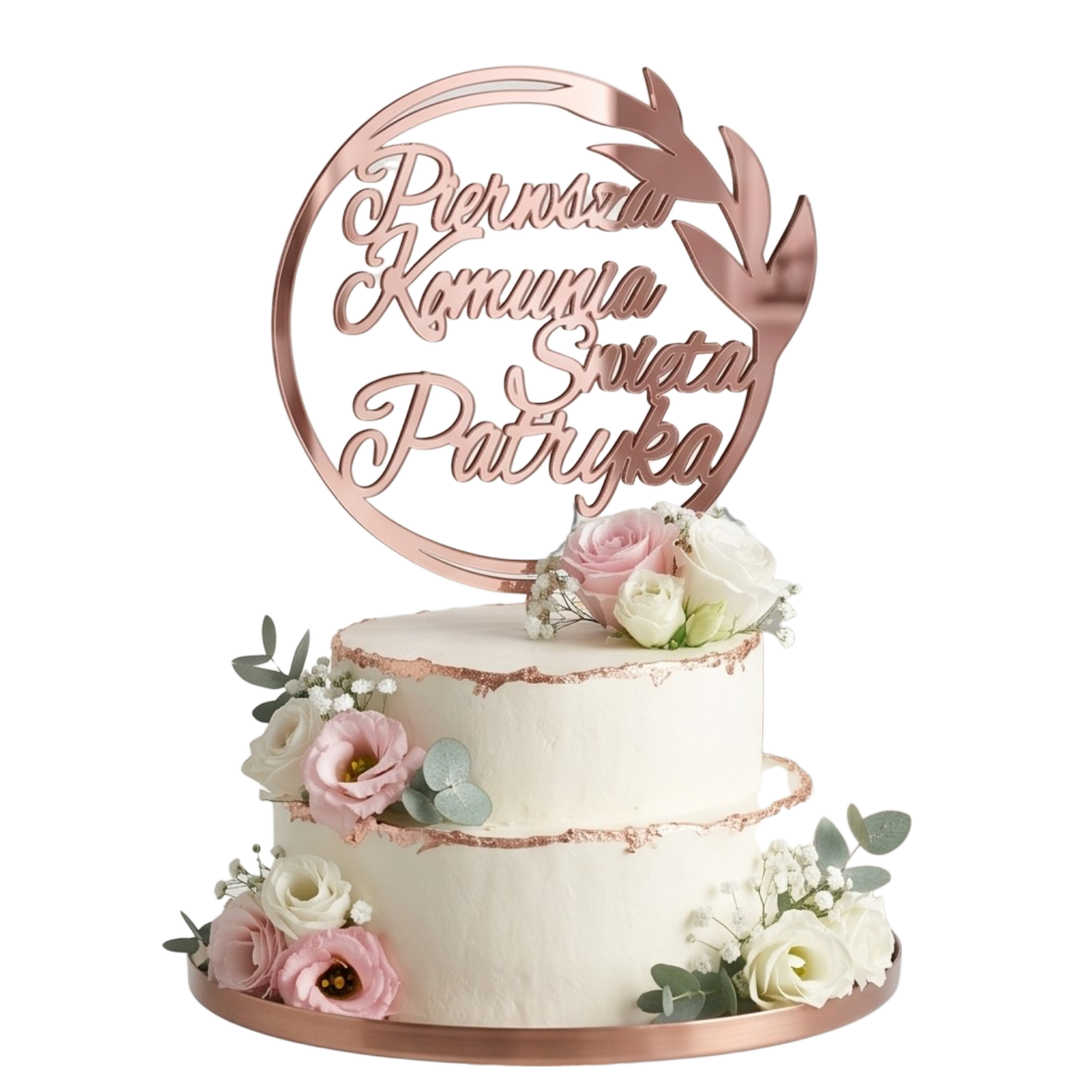 Personalizowany Topper na Tort Komunijny z Imieniem
