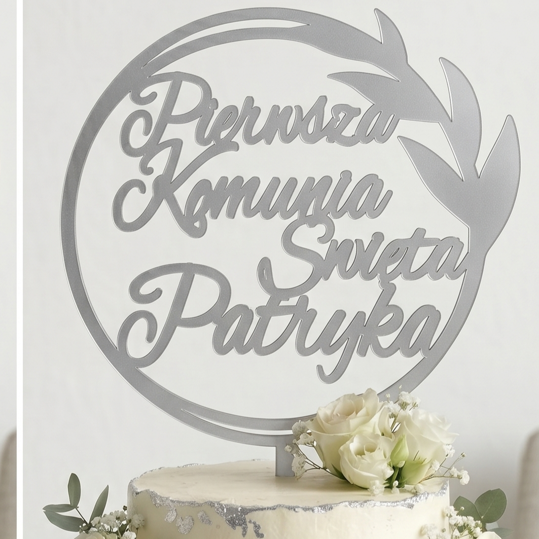 Personalizowany Topper na Tort Komunijny z Imieniem