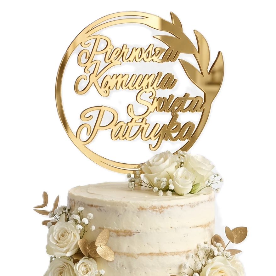 Personalizowany Topper na Tort Komunijny z Imieniem