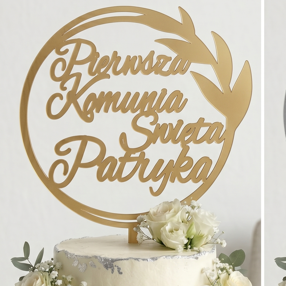 Personalizowany Topper na Tort Komunijny z Imieniem