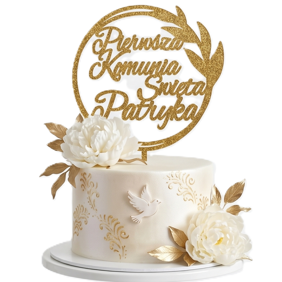 Personalizowany Topper na Tort Komunijny z Imieniem