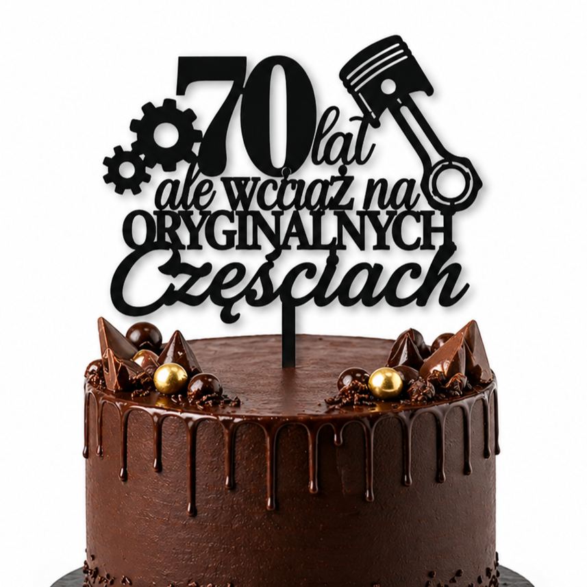 Personalizowany Topper na Tort – "Wciąż na oryginalnych częściach"