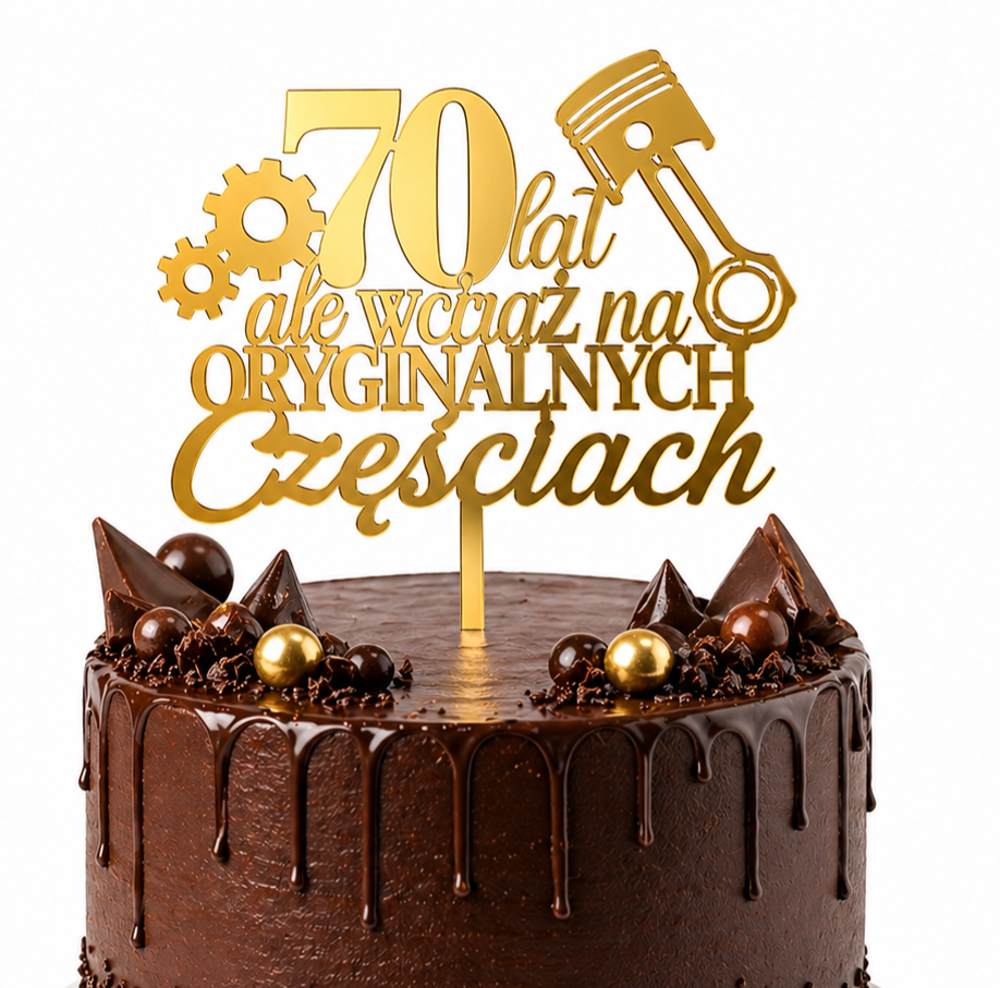 Personalizowany Topper na Tort – "Wciąż na oryginalnych częściach"