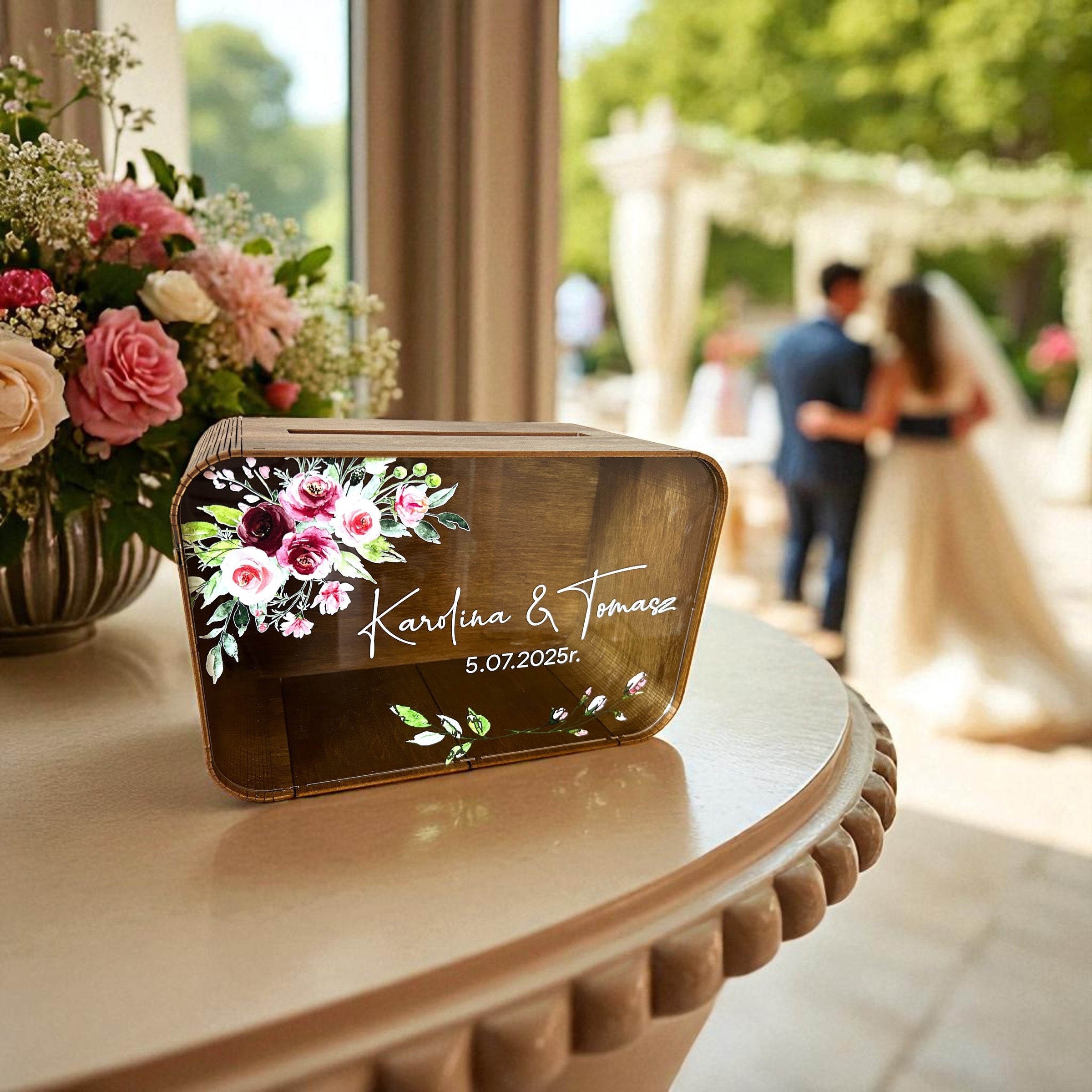 Skrzynka na koperty ślubne z personalizacją