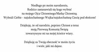 Podziękowania komunijne w kształcie serca