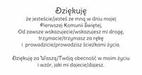 Podziękowania komunijne w kształcie serca