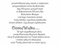 Podziękowania komunijne w kształcie serca