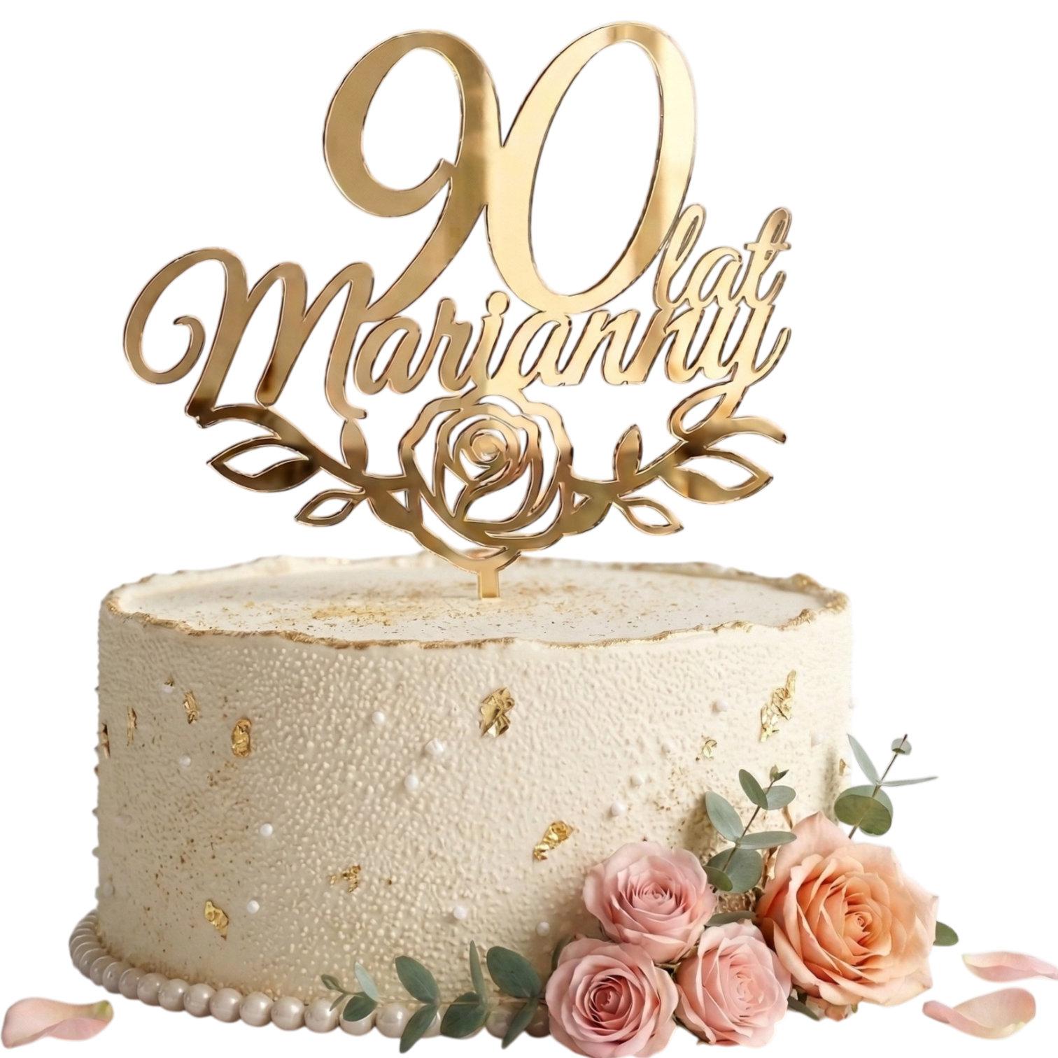 Topper na Urodziny z motywem róży