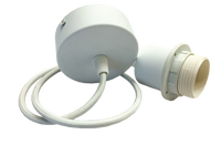 Duża lampa drewniana z metalowym zawiesiem